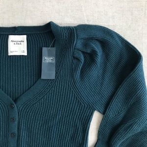 A&F Puff Sleeve Cropped Cardigan